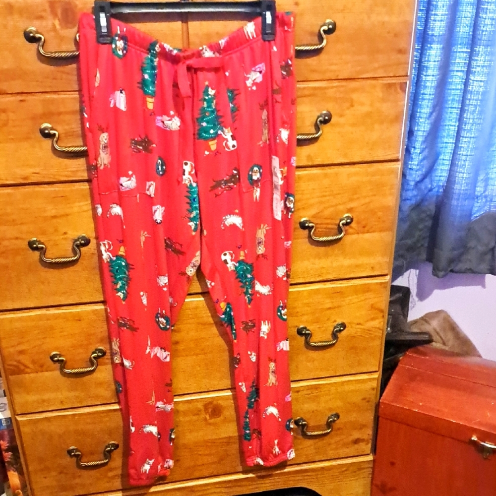 Festive Red Christmas Pajama Pants